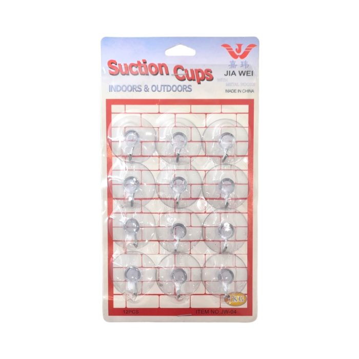 SUCTION HOOK 12PC CLEAR - Image 1