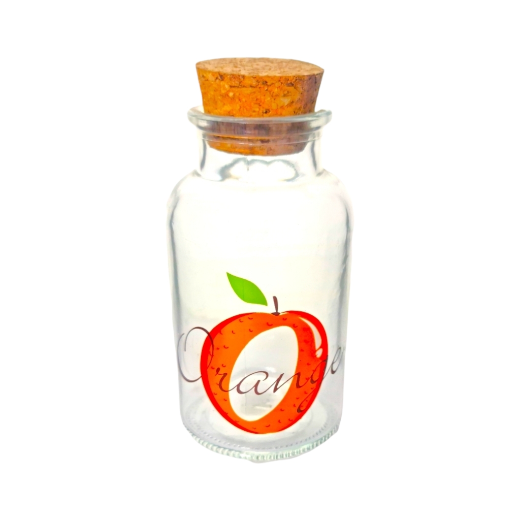 SG2D1355.jpg ORANGE JAR WITH CORK LID - Image 1