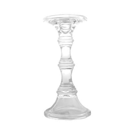2PC THREE BALL GLASS CANDLE STAND 23X9CM