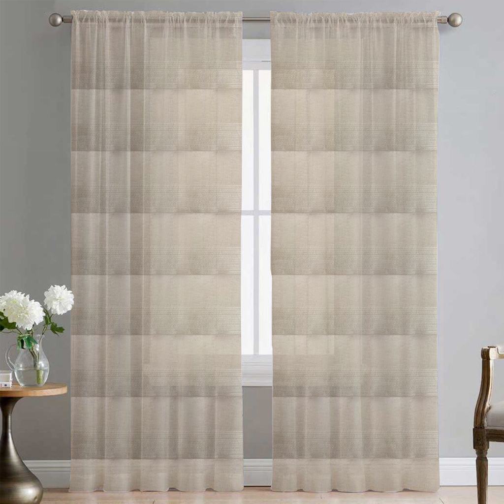 SLV5FBEIGE232.jpg 280CM STRIPE LINEN VOILE - BEIGE - Image 2