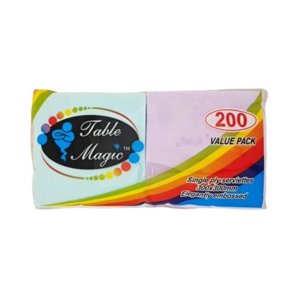 TABLE MAGIC 1 PLY PASTELS 200 SERVIETTES