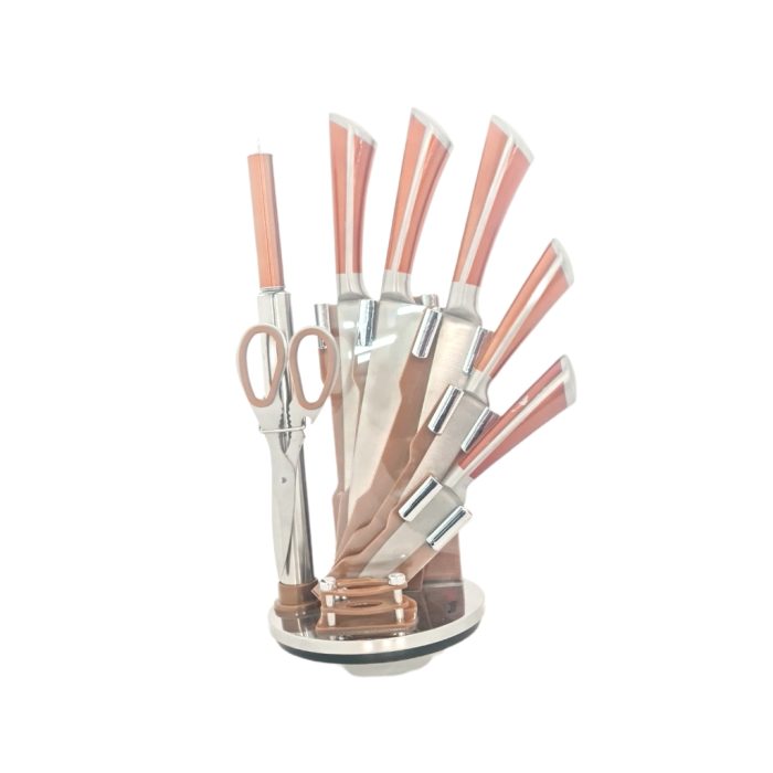9PCS KNIFE SET-ROSEGOLD - Image 1