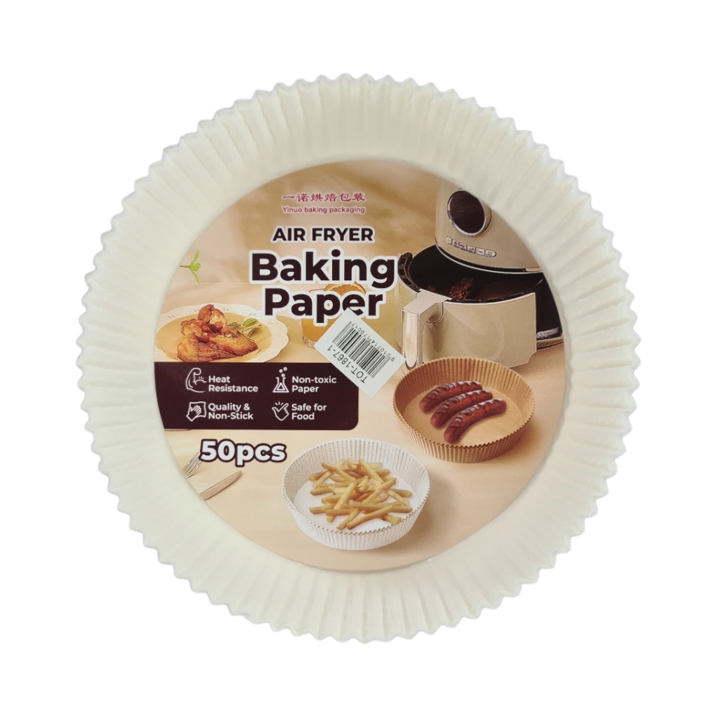 TT2D00175FW.jpg AIR FRYER BAKING PAPER WHITE 50PCS - Image 1
