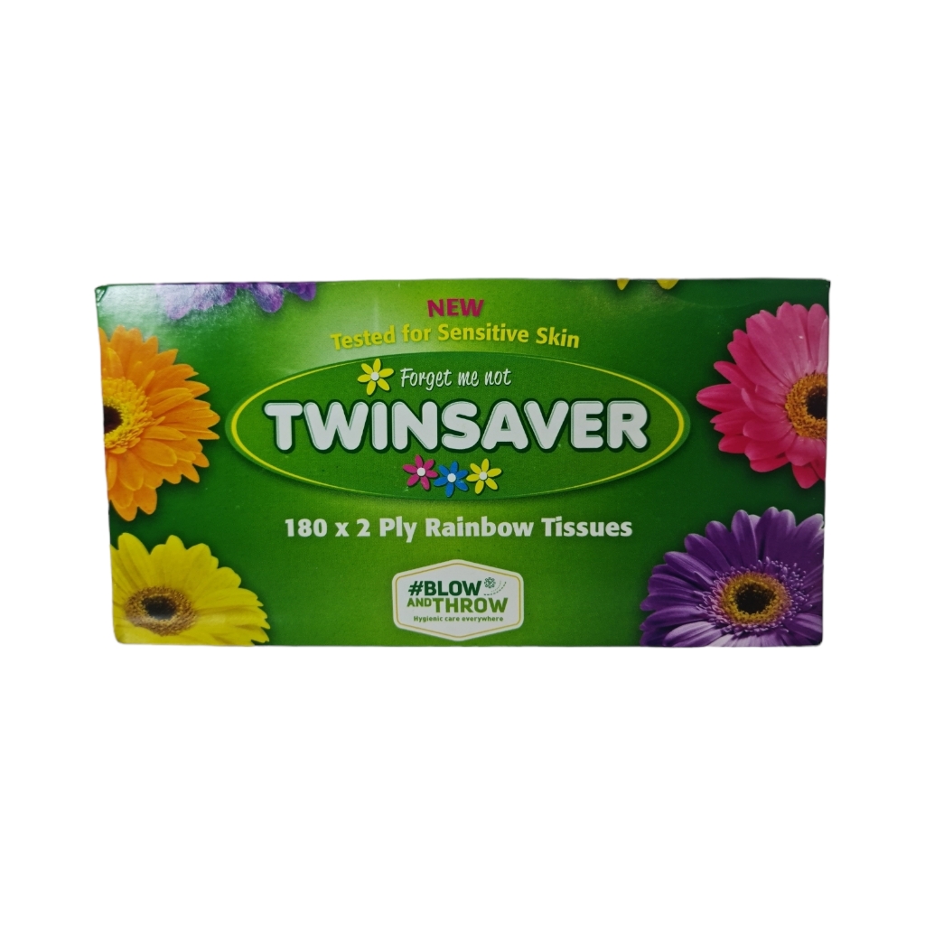 TWIN2015.jpg TWINSAVER FACIAL TISSUE RAINBOW  180pc - Image 1