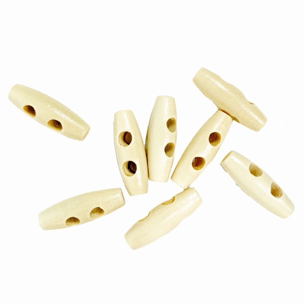 WTS5FW231.jpg WOODEN TOGGLE SMALL 28MM-WHITE - Image 1