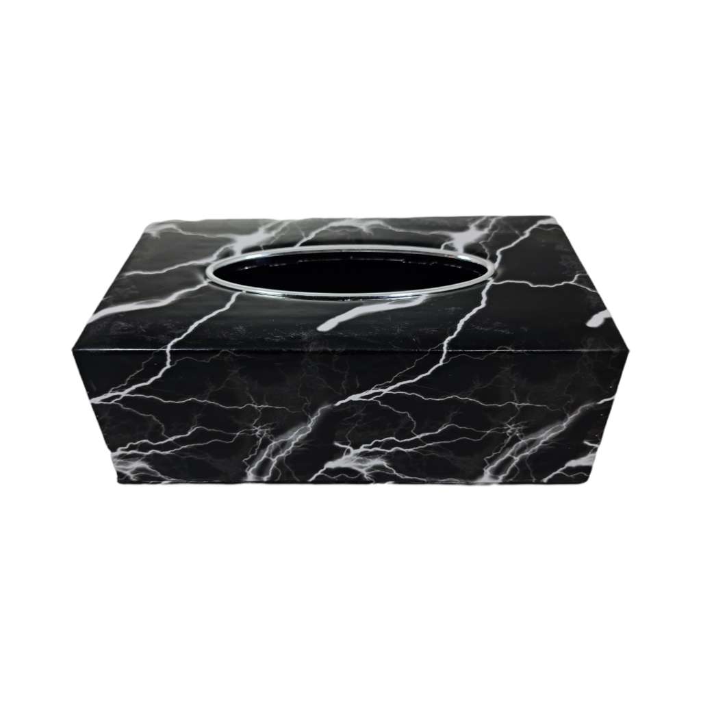 XHS0155FBW.jpg TISSUE BOX HOLDER BLACK AND WHITE - Image 1