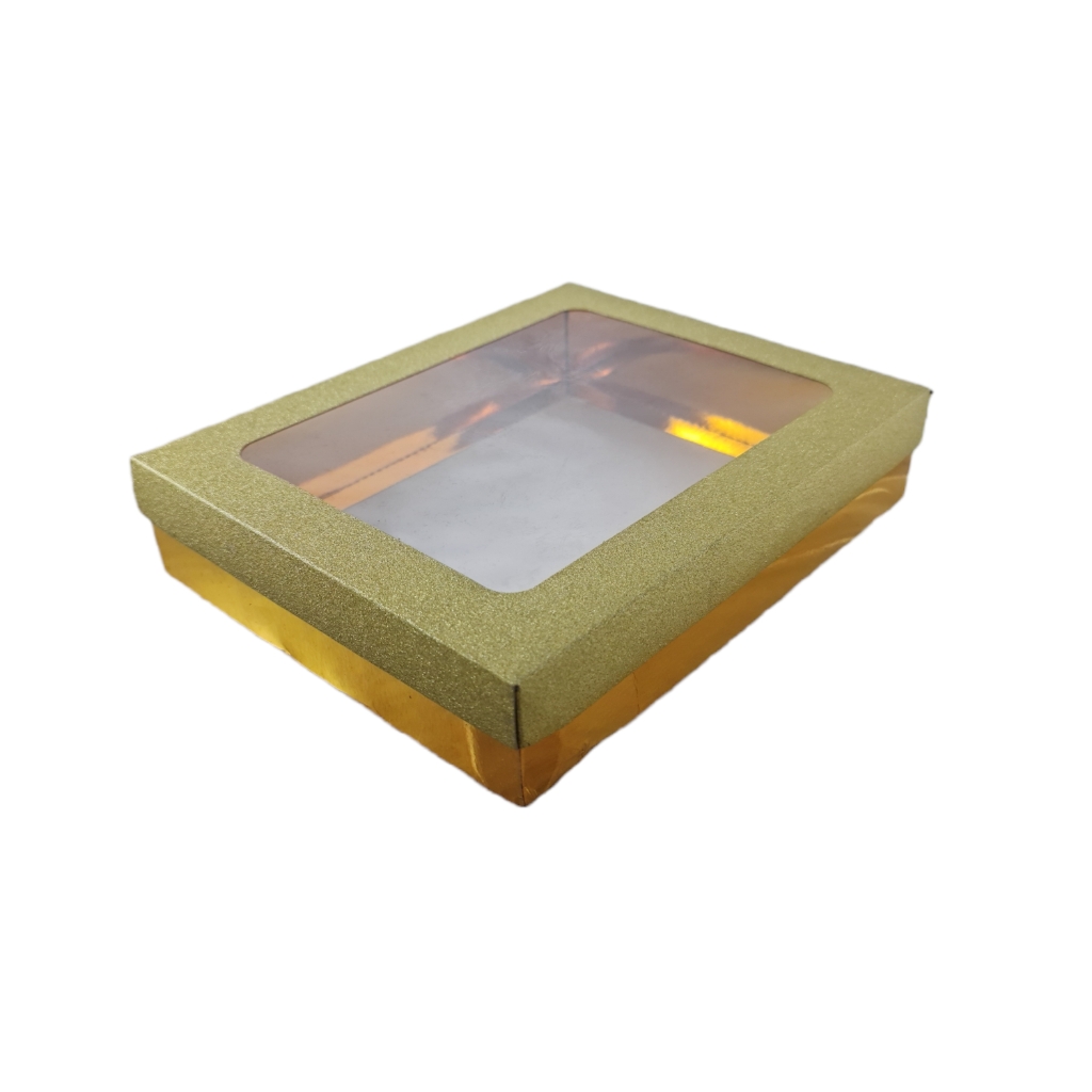 XPP2982DG.jpg CAKE BOX 24X19X5CM GOLD - Image 1