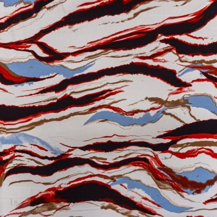 DULL SATIN 50D PRINT (150CM)(155 RED BLUE)