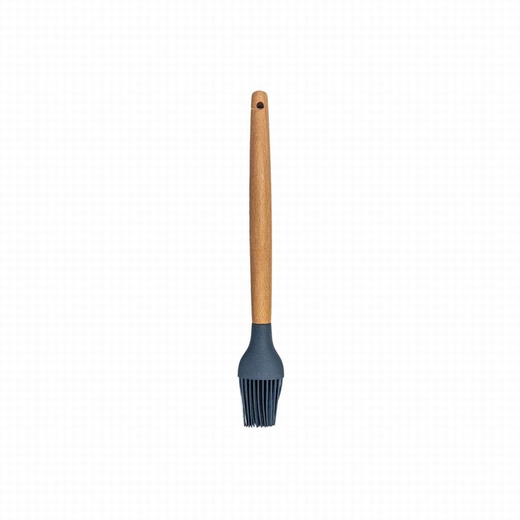 MB2D5157465FGR231.jpg SILICONE BRUSH WITH WOODEN HANDLE GREY - Image 1