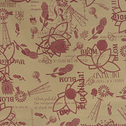 140CM PRINTED VINYL-BEIGE/BROWN