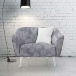 140CM VELVET UPHOLSTERY-LEAF GREY 05 - Image 2