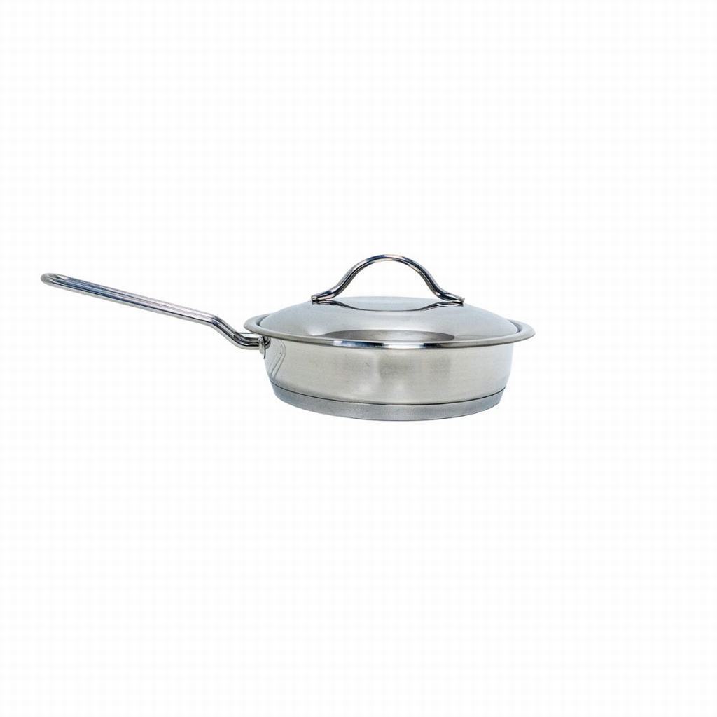 OMS2D20042D16231-2.jpg 16CM S/STEEL FRY PAN WITH LID - Image 1