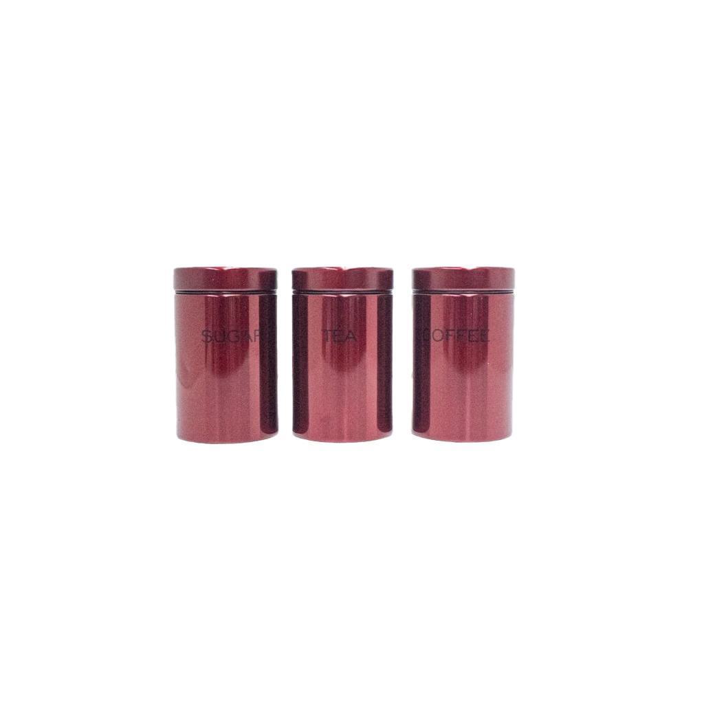 RHA2DC275FR231.jpg 3PC METALLIC CANISTER SET-RED - Image 1