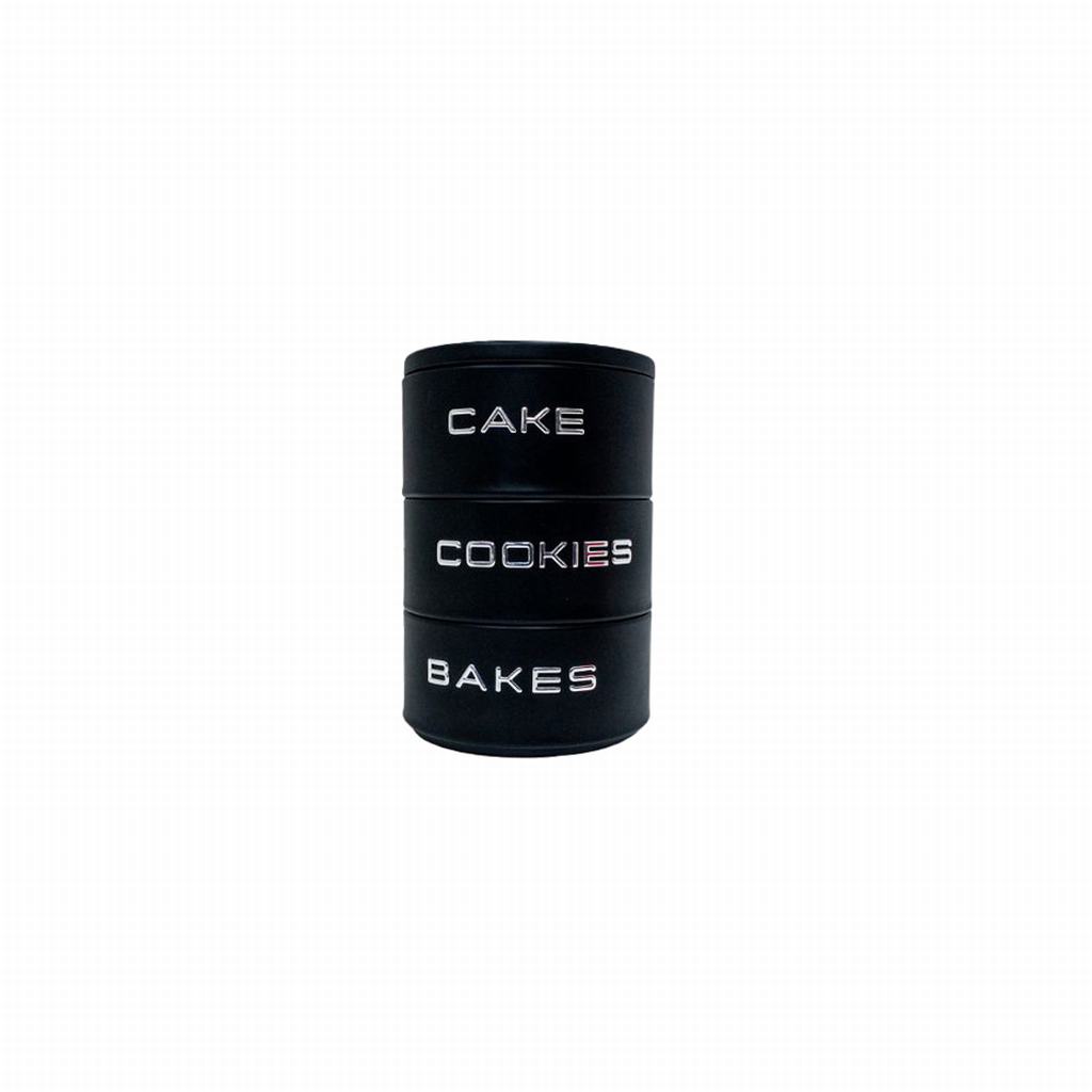 RHA2DSW1205FB231-1.jpg ENZO CAKE-BAKES-COOKIE 3PC CANISTER-BLACK - Image 1