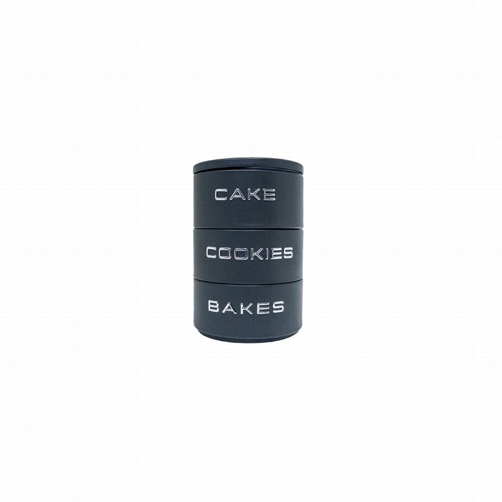 RHA2DSW1205FG231-1.jpg ENZO CAKE-BAKES-COOKIE 3PC CANISTER-GREY - Image 1