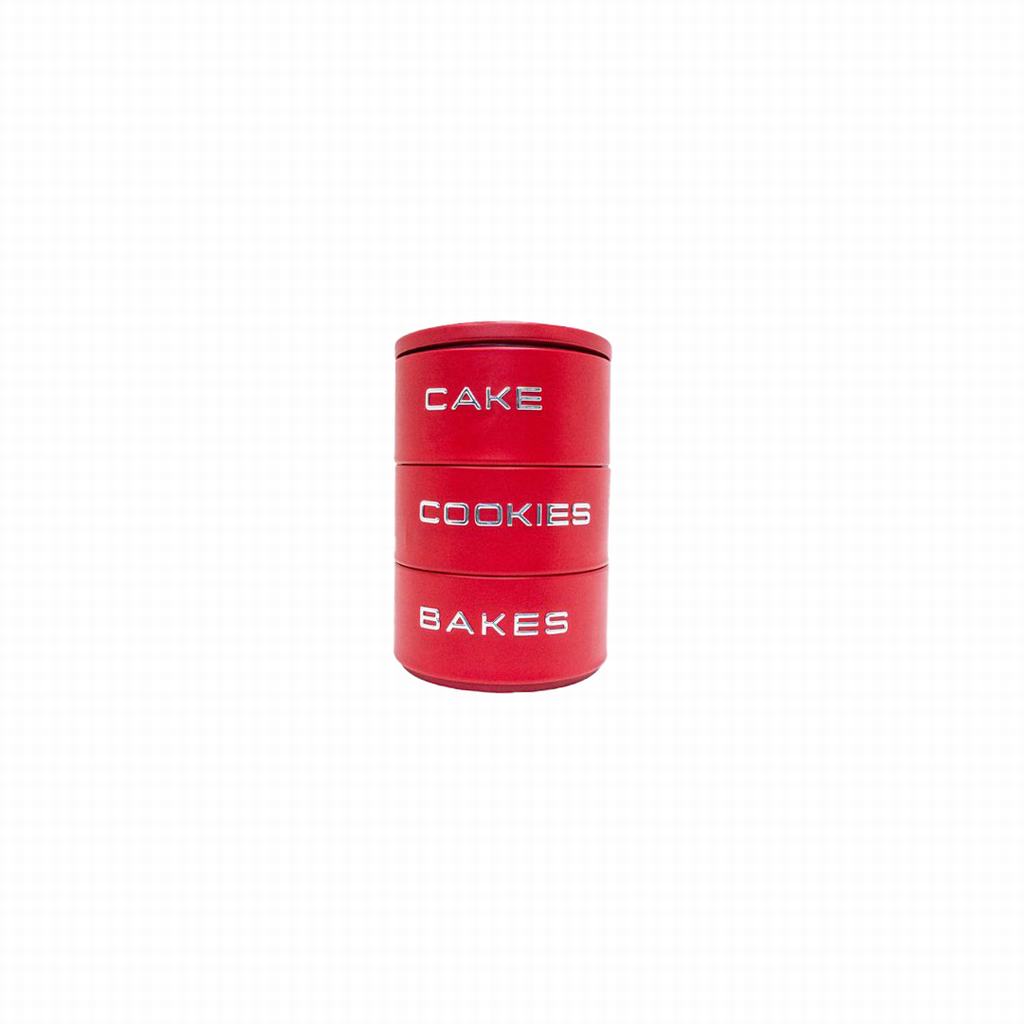 RHA2DSW1205FR231-1.jpg ENZO CAKE-BAKES-COOKIE 3PC CANISTER-RED - Image 1