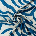 RAYON NYLON CRINKLE PRINT-OATMEAL/BLUE - Image 2