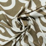 RAYON NYLON CRINKLE PRINT-OATMEAL/BROWN - Image 2