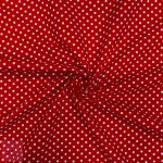 115CM PRINTED POLY COTTON DOTS RED - Image 2