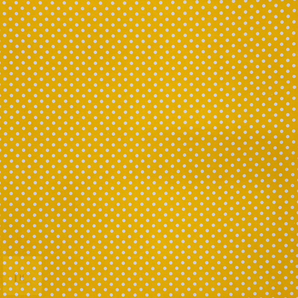 115PPC5F181231.jpg 115CM PRINTED POLY COTTON DOTS YELLOW - Image 1