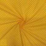 115CM PRINTED POLY COTTON DOTS YELLOW - Image 2