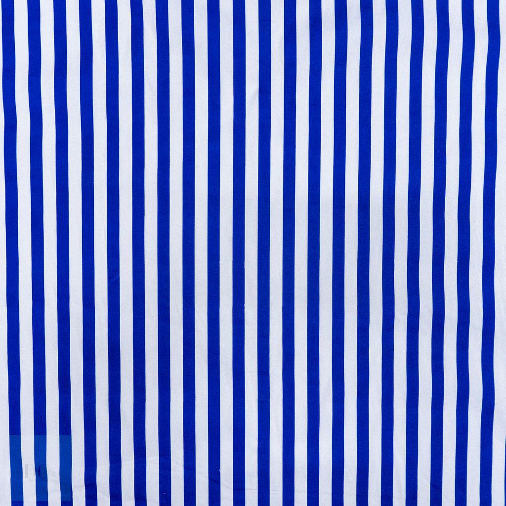 115PPC5F182231.jpg 115CM PRINTED POLY COTTON STRIPES ROYAL - Image 1