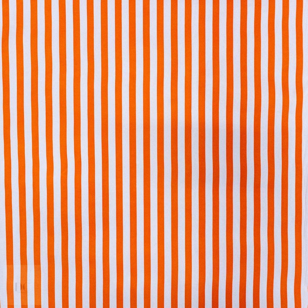 115PPC5F185231.jpg 115CM PRINTED POLY COTTON STRIPES ORANGE - Image 1