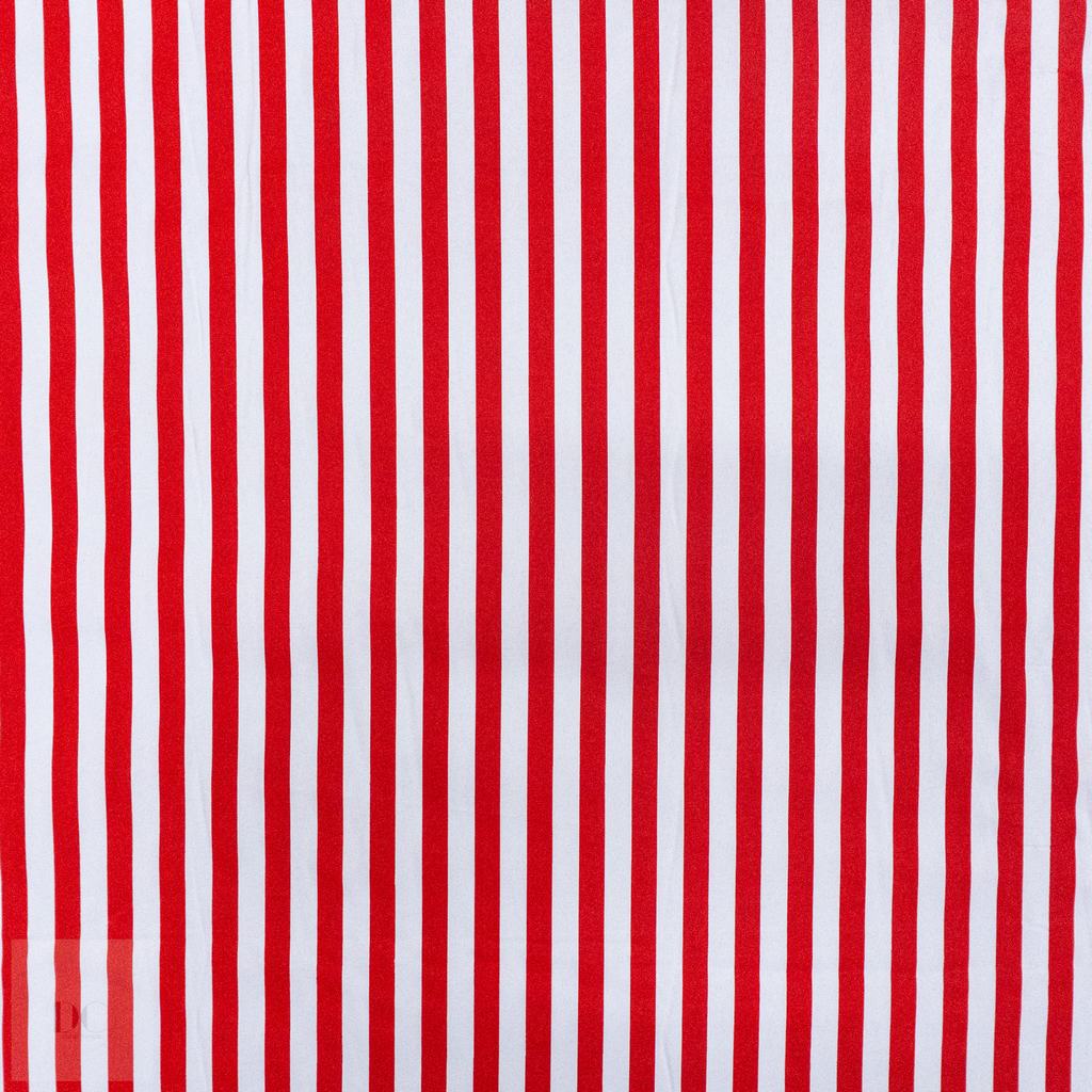 115PPC5F186231.jpg 115CM PRINTED POLY COTTON STRIPES RED - Image 1