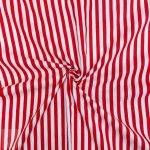 115CM PRINTED POLY COTTON STRIPES RED - Image 2
