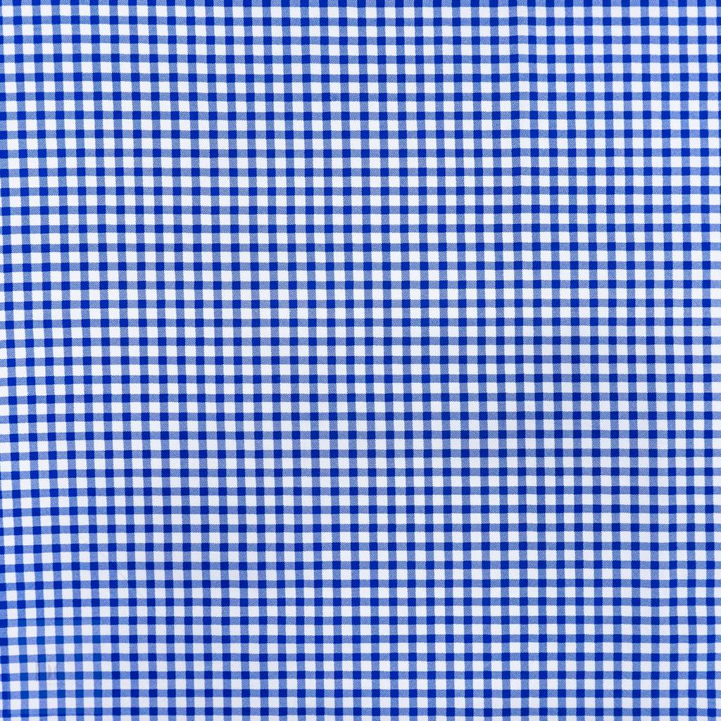 115PPC5F191231.jpg 115CM PRINTED POLY COTTON CHECKS ROYAL - Image 1