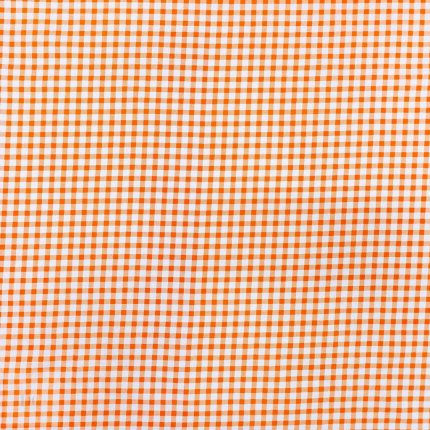115CM PRINTED POLY COTTON CHECKS ORANGE