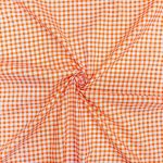 115CM PRINTED POLY COTTON CHECKS ORANGE - Image 2