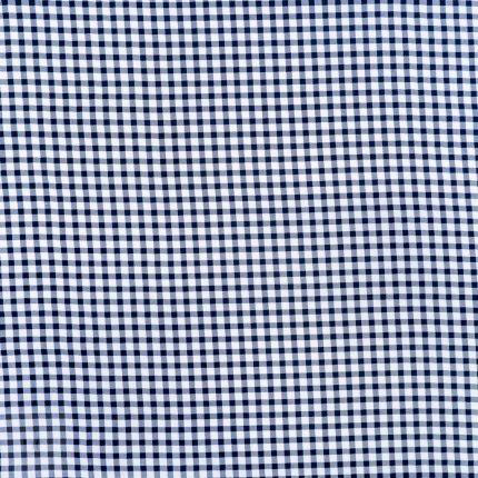 115CM PRINTED POLY COTTON CHECKS NAVY