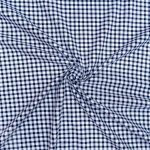 115CM PRINTED POLY COTTON CHECKS NAVY - Image 2