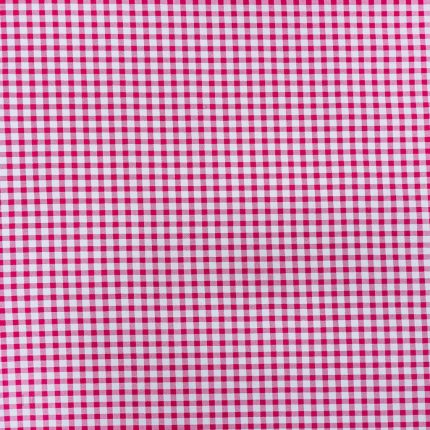 115CM PRINTED POLY COTTON CHECKS CERISE