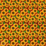 115CM PRINTED POLY COTTON SUNFLOWER RED