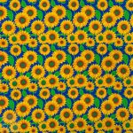 115CM PRINTED POLY COTTON SUNFLOWER ROYAL