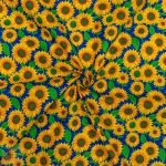 115CM PRINTED POLY COTTON SUNFLOWER ROYAL - Image 2