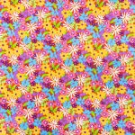 115CM PRINTED POLY COTTON FLOWERS ORANGE