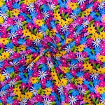 115CM PRINTED POLY COTTON FLOWERS ROYAL - Image 2