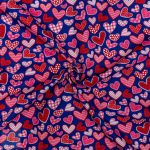 115CM PRINTED POLY COTTON HEARTS NAVY - Image 2