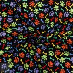 115CM PRINTED POLY COTTON BONES BLACK - Image 2