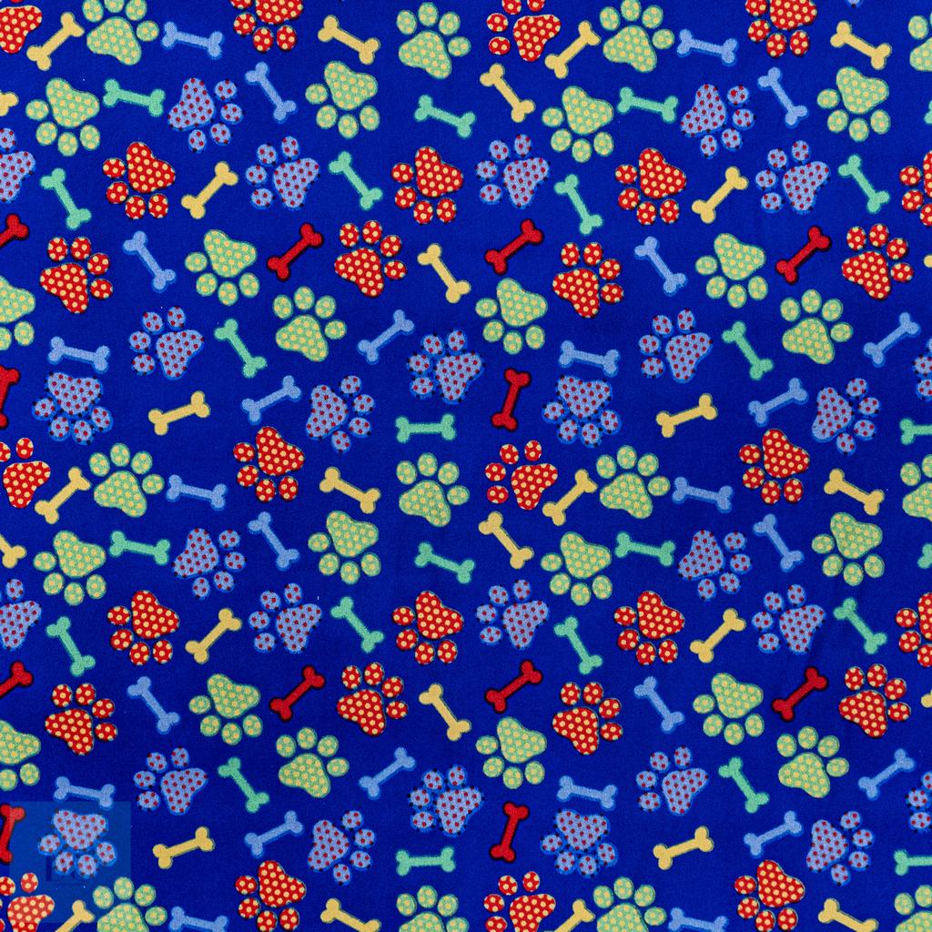 115PPC5F225231.jpg 115CM PRINTED POLY COTTON BONES ROYAL - Image 1