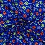 115CM PRINTED POLY COTTON BONES ROYAL - Image 2