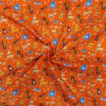 115CM PRINTED POLY COTTON DOGS ORANGE - Image 2