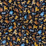 115CM PRINTED POLY COTTON DOGS BLACK - Image 2