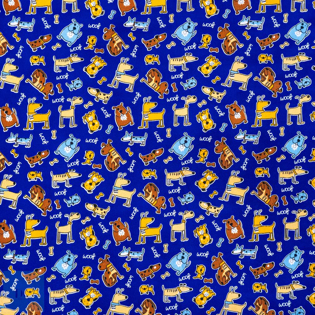 115PPC5F230231.jpg 115CM PRINTED POLY COTTON DOGS ROYAL - Image 1
