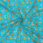 115CM PRINTED POLY COTTON DOGS TURQ - Image 2