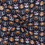 115CM PRINTED POLY COTTON DOG FACE BLACK - Image 2