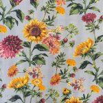 115CM PRINTED POLY COTTON SUNFLOWER GREY